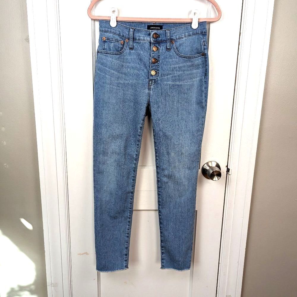 J.Crew | High Rise Button Fly Toothpick Jeans Size 27